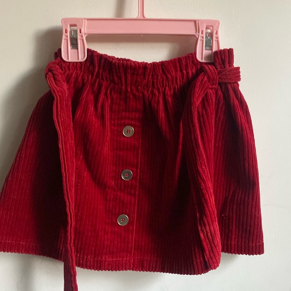 Pippa & Julie corduroy burgundy girl skirt sz 5/6 36 m up to 4 years new
